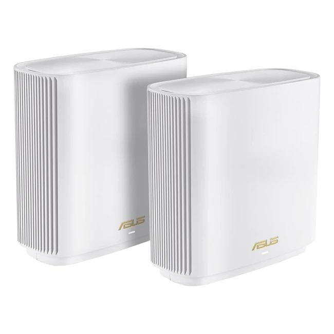 Asus ZenWiFi XT9 AX7800 Set of 2 White Router 4G 5G Wholehome Triband AI Mesh WiFi 6 25G Port