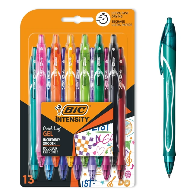 Bolígrafos Gelocity Quick Dry 07mm - Paquete 13 uds - BIC