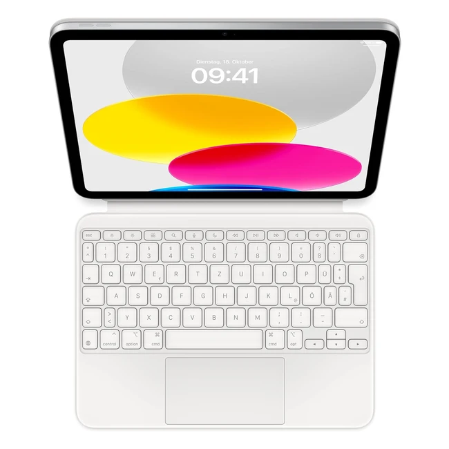 Apple Magic Keyboard Folio für iPad 10. Generation - Komfortables Tippen, Multitouch Trackpad, 14 Funktionstasten