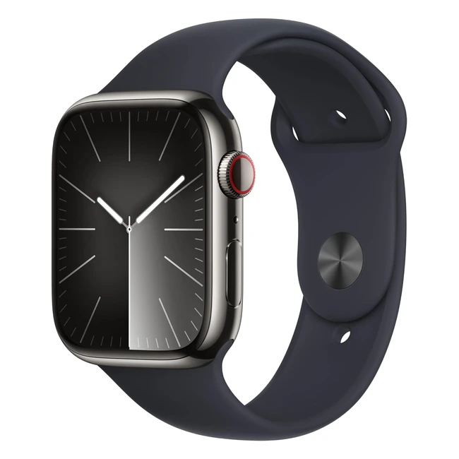 Apple Watch Series 9 GPS Cellular 45 mm Smartwatch Graphit Sportarmband Fitness Blutsauerstoff EKG AlwaysOn Retina Display