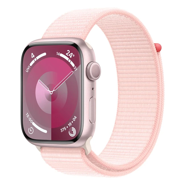 Apple Watch Series 9 GPS 45 mm Smartwatch Aluminium Case Pink Sport Loop Fitness Tracker Blood Oxygen ECG AlwaysOn Retina Display