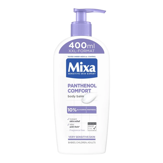 Mixa Panthenol Body Lotion XXL - Beruhigender Balsam für empfindliche Haut - Reduziert Juckreiz - 400ml