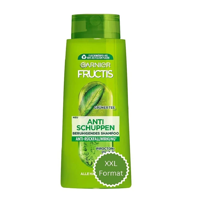 Garnier Fructis Anti-Schuppen Shampoo XXL Beruhigendes Shampoo für schuppige Kopfhaut mit mehr Glanz und Geschmeidigkeit Grüner Tee Maxi-Format 700 ml