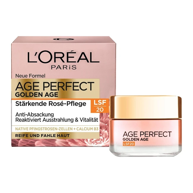 L'Oréal Paris Age Perfect Golden Age Anti-Aging Gesichtspflege für reife und helle Haut SPF 20 mit Pfingstrosenextrakt 50 ml
