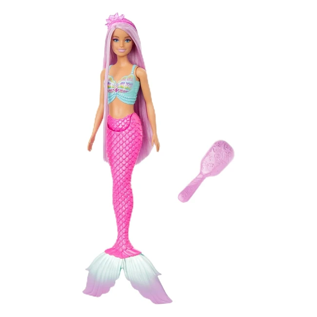 Bambola Barbie Sirena Capelli Fantasia 18 cm - Accessori per Styling - Giocattolo per Bambini 3+ HRR00