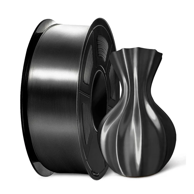 Filamento PLA Plus Silk Sunlu 175mm para Impresora 3D - Precisión 0.02mm - Acabado Suave y Sedoso - Bobina 1kg - Negro