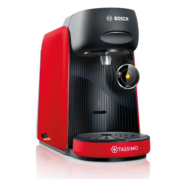Tassimo Finesse Kapselmaschine TAS16B3 Kaffeemaschine von Bosch 70 Getränke intensiver Kaffee auf Knopfdruck automatische Abschaltung perfekt dosiert platzsparend 1400 W Rot/Schwarz