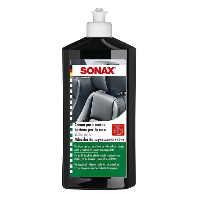 Sonax Lozione Cura Pelle 500ml Pulisce Pelli Lisce Morbide Protezione UV Art. 02912000820