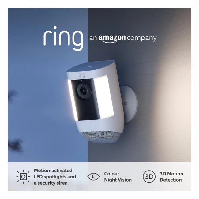 Ring Spotlight Cam Pro Battery by Amazon 1080p HDR Video 3D Motion Detection Bir