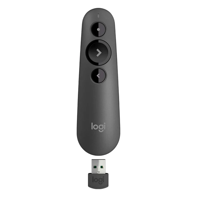 Logitech R500S Laser Presenter Bluetooth USB Clicker - Universal Compatibility 20m Range Customisable Smart Battery