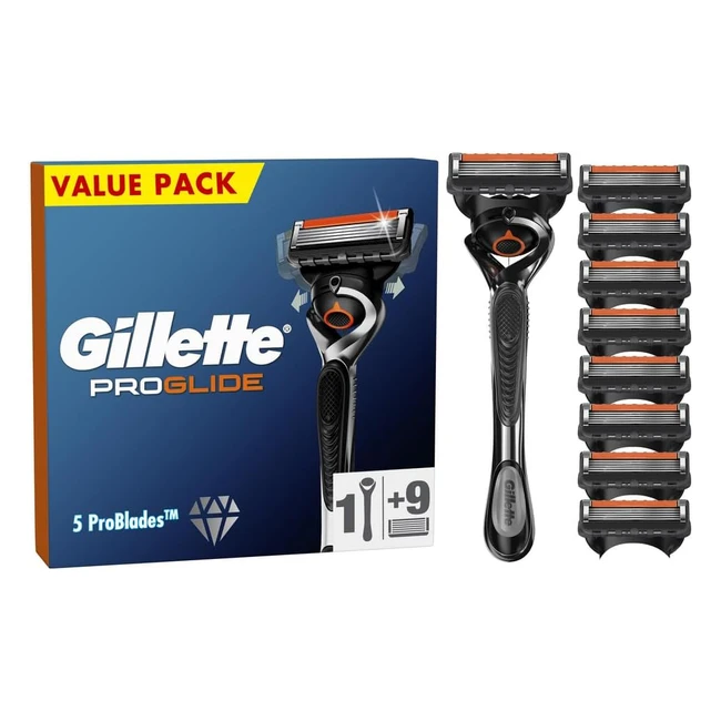 Gillette ProGlide Men's Razor with Flexball Technology - 9 Blade Refills & Precision Trimmer