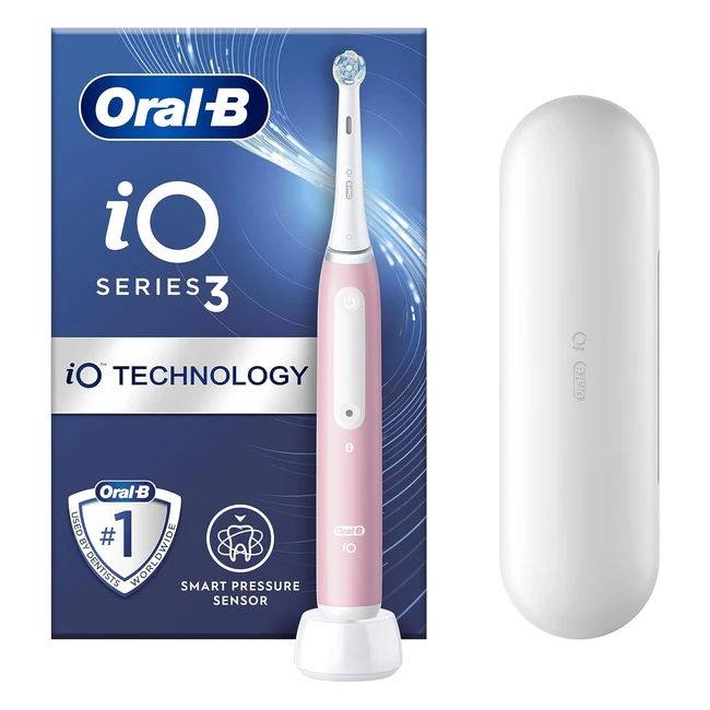 OralB IO3 Electric Toothbrush for Adults | 3 Modes | Teeth Whitening | Travel Case | Pink