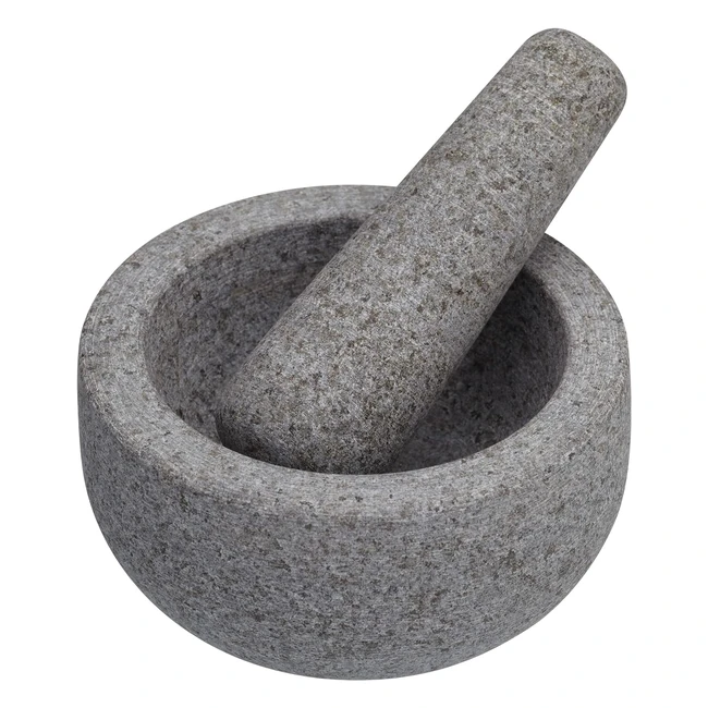 Masterclass Nonporous Granite Mortar and Pestle Set 12 x 9 cm Grey - Efficient G