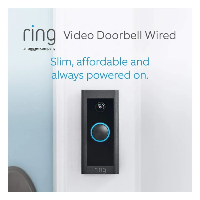 Certified Refurbished Ring Video Doorbell Wired by Amazon - 1080p HD Video Adva