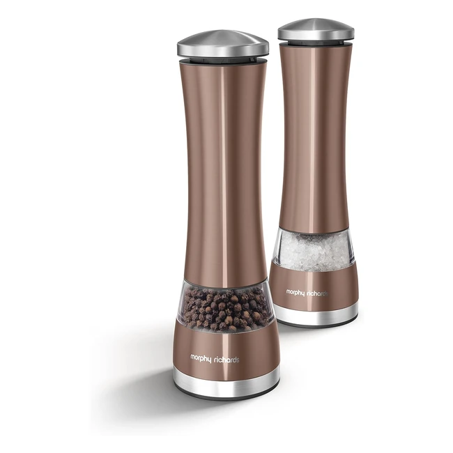 Morphy Richards 974235 Accents Salt  Pepper Mill Set - Stainless SteelCopper -