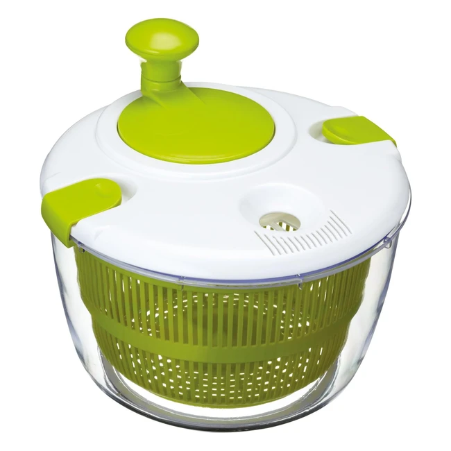 KitchenCraft Deluxe Salad Spinner  Dresser - Large WhiteGreen - BPA Free - Eas
