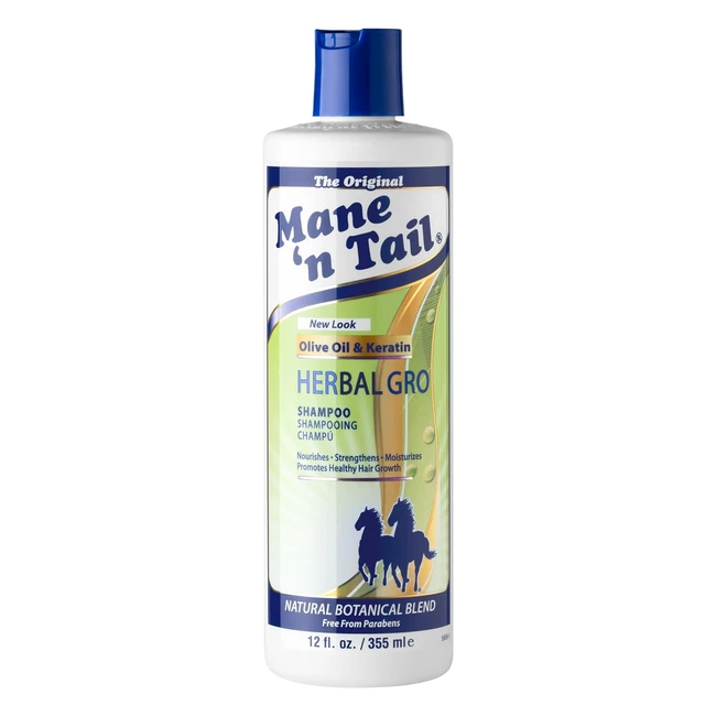 Mane N Tail Herbal Gro Shampoo 355ml - Nourishes Strengthens Olive Oil  Kerat