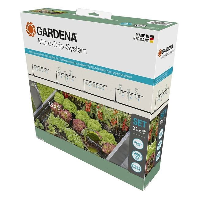 Gardena Start Set pour lits surlevs 35 plantes - Systme dirrigation goutt