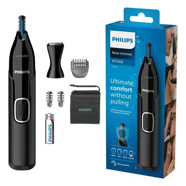 Philips NT565016 Nose Ear  Eyebrow Trimmer - Black  Fast  Hygienic