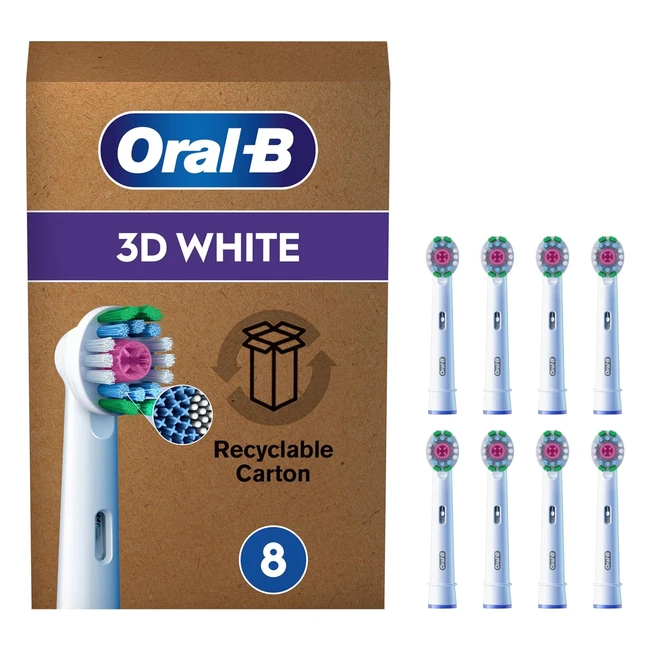 OralB Pro 3D White Brossettes Pack de 8 - Dents plus blanches dès le premier jour