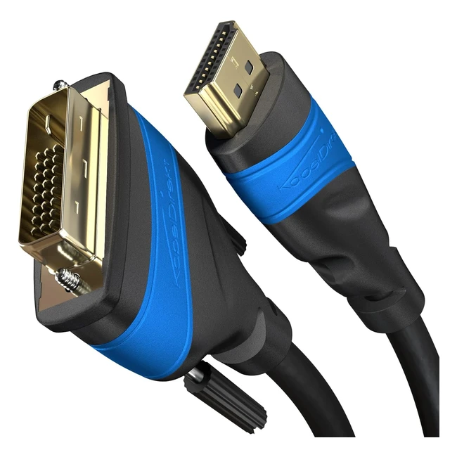 Cable Adaptador HDMI/DVI 2m Bidireccional DVI-D 24+1 - Alta Velocidad 1080p Full HD