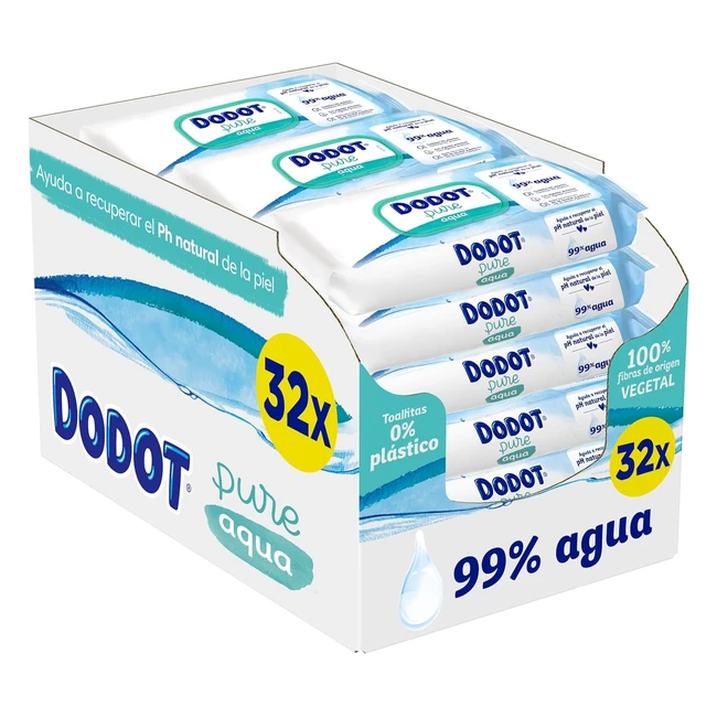 Dodot Aqua Pure Toallitas para Bebé 1536 Toallitas - Restaura pH Natural - 99% Agua