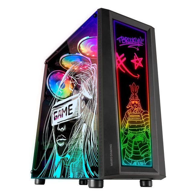Caja PC Gaming Mars Gaming MCART Negro ATX Doble Cristal Templado RGB 12 Modos V