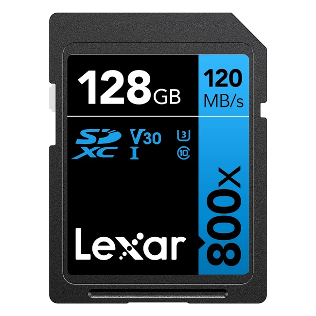 Tarjeta SDXC Lexar High-Performance 800x 128GB UHS-I | Hasta 120MB/s Lectura | 45MB/s Escritura
