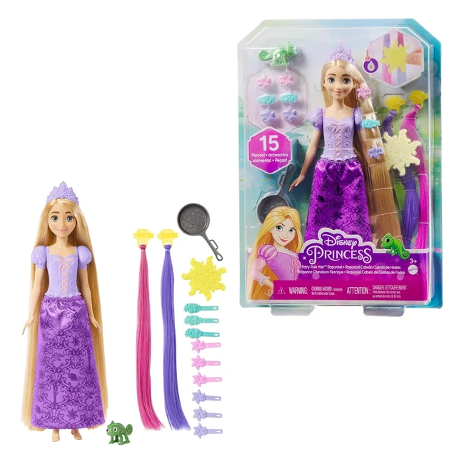 Mueca Disney Princess Rapunzel con Extensiones y Accesorios - Mattel HLW18