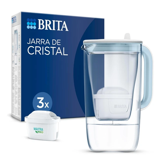 Jarra de Cristal Brita Azul 2.5L + 3 Cartuchos Filtro Agua MAXTRA PRO Allin1