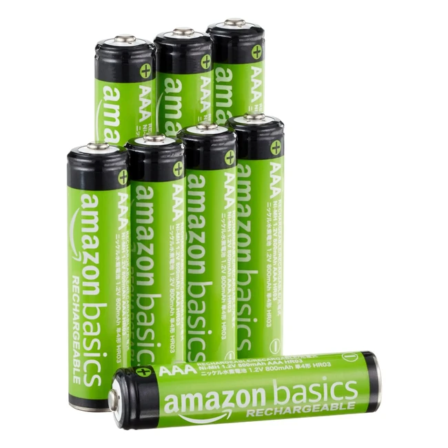 Batterie Ricaricabili AAA 800mAh - Confezione da 8 - Amazon Basics