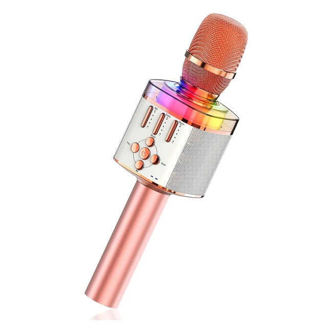 Microfono Karaoke Bluetooth Hoppac per Bambini - LED Lampeggianti - Regalo Compleanno - Alta Qualità