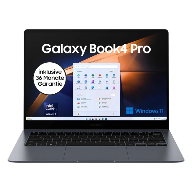 Samsung Galaxy Book4 Pro Notebook 14 Laptop Intel Core Ultra 7 16GB RAM 512TB Moonstone Gray 3 Jahre Herstellergarantie Exklusiv bei Amazon