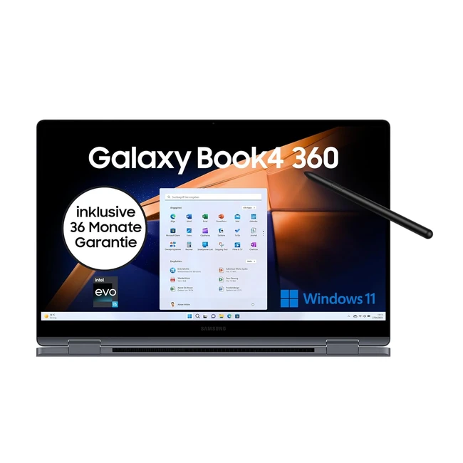 Samsung Galaxy Book4 360 Notebook 156 Zoll Display Intel Core 5 Prozessor 16GB RAM Laptop mit 512GB Speicher Grau