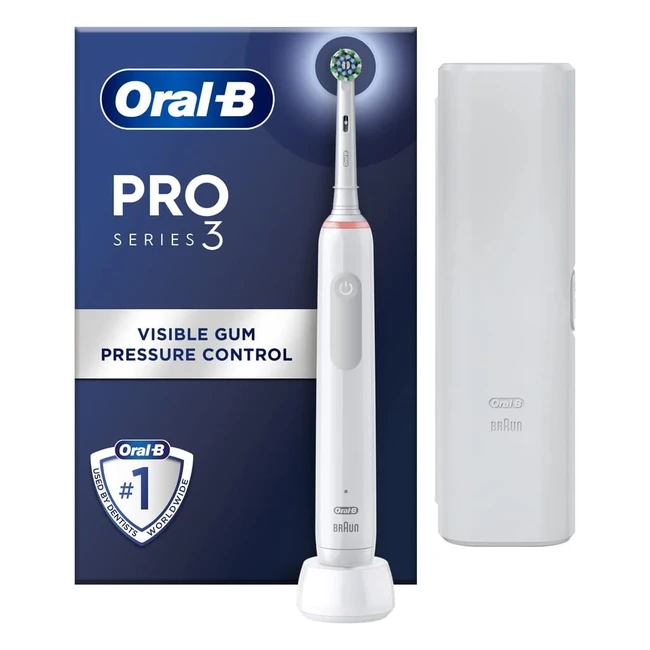 OralB Pro 3 Electric Toothbrush Adults - 3 Modes with Teeth Whitening - Travel C