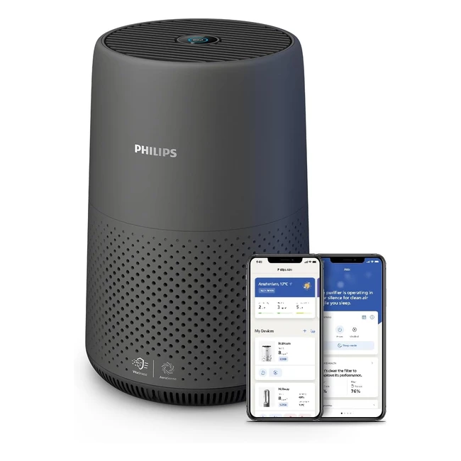 Philips 800i Series Compact Air Purifier  HEPA  Activated Carbon Filter  Remo