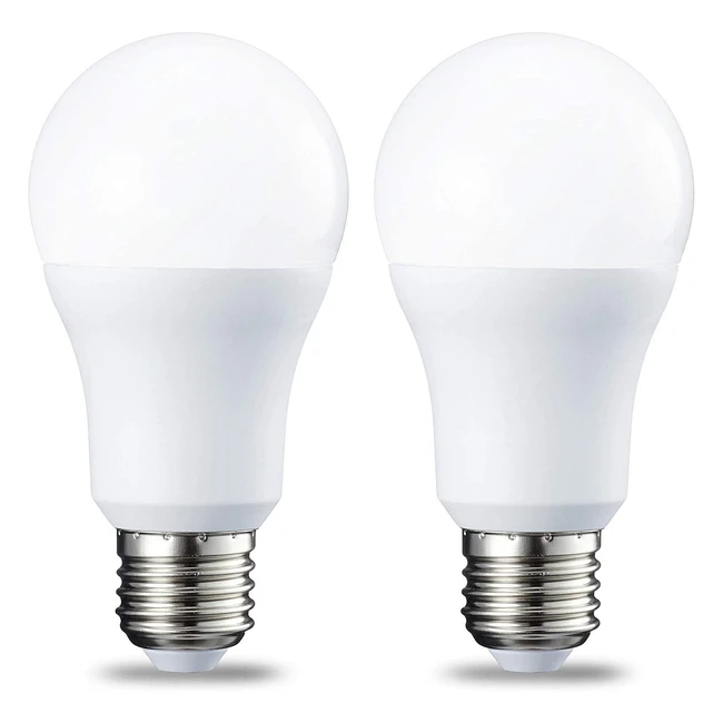 Amazon Basics LED E27 Edison Screw Bulb 10W 75W Equivalent Cool White Non Dimmable Pack of 2