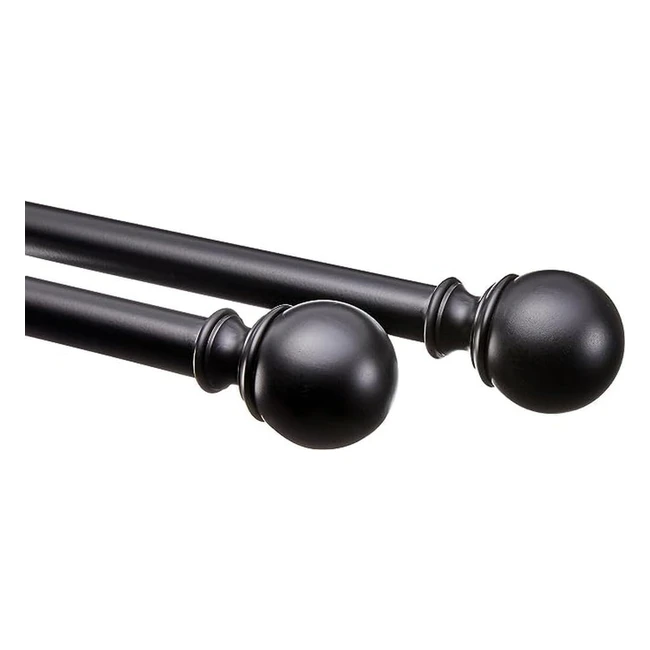 Tringle Rideau Extensible 91-182 cm Noir Amazon Basics - Supporte Jusqu'à 99 kg