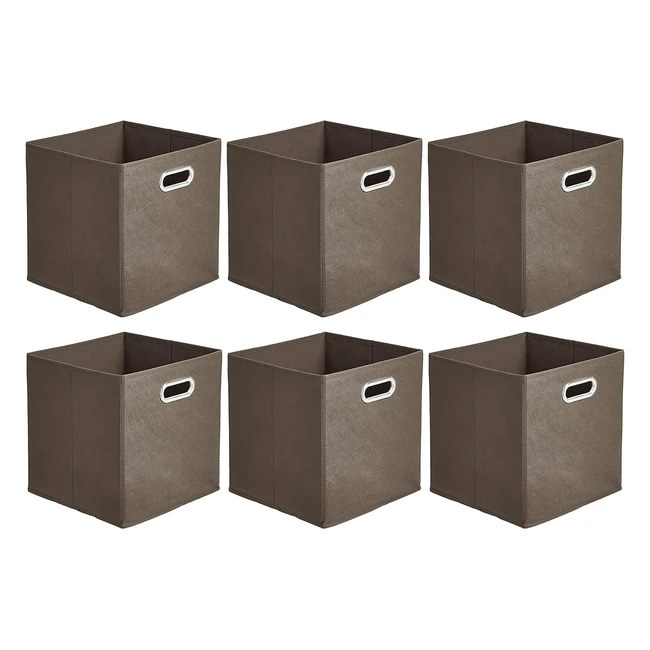 Lot de 6 cubes de rangement pliables Amazon Basics taupe - Rf 123456 - Struct