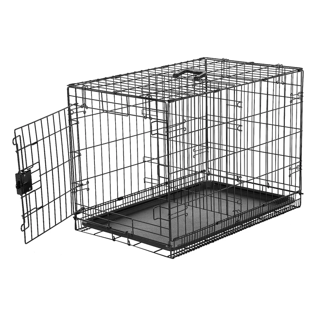Cage pour chien Amazon Basics Durable Pliable - L 76 x l 48 x H 53 cm - Noir