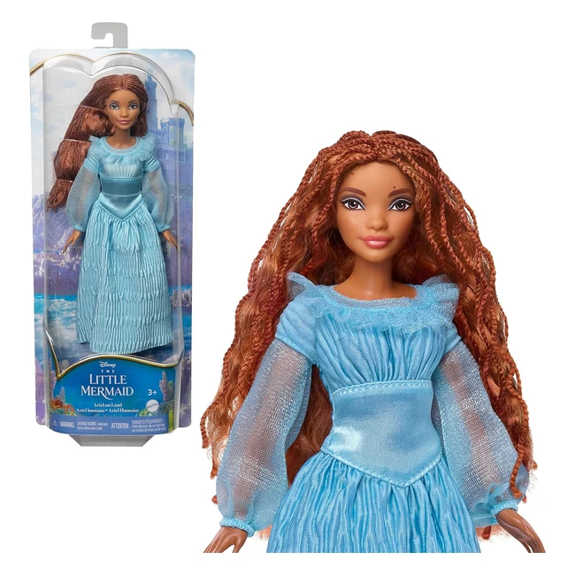 Bambola Disney La Sirenetta Ariel Umana - Giocattolo per Bambini 3 Anni - Articolata e Vestita - Blu con Scarpe Rimovibili