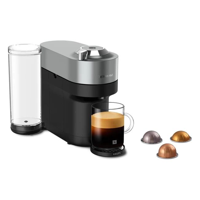 Machine Nespresso Krups Vertuo Pop Argent YY5359FD - 5 Tailles de Tasse - Assortiment 12 Capsules Offert
