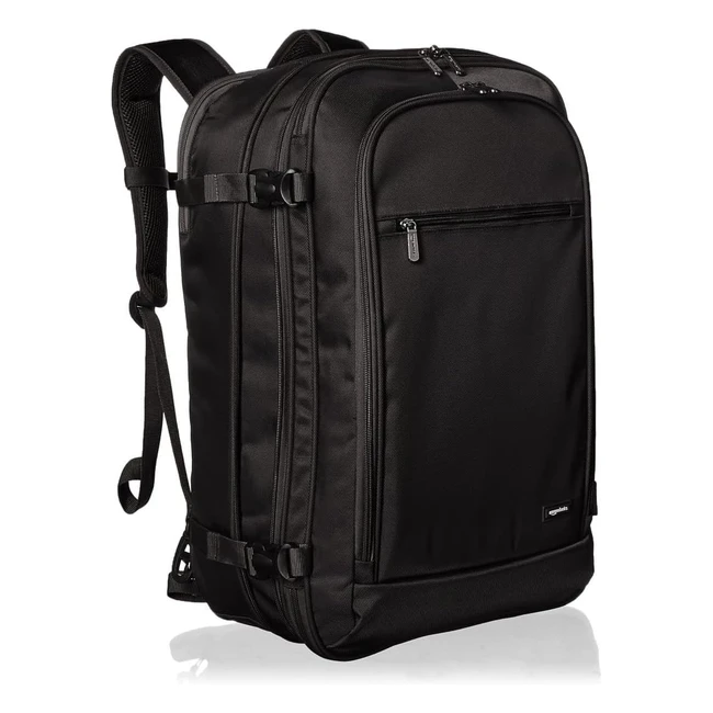 Amazon Basics Carryon Travel Backpack 45L with Laptop Sleeve - Black