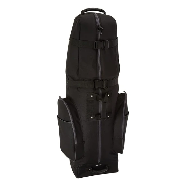 Amazon Basics Softsided Golf Club Travel Bag Case with Wheels 127 x 33 x 38 cm Black - Durable Polyester Fabric, Smooth Rolling Wheels, Heavy Duty Curb Rails
