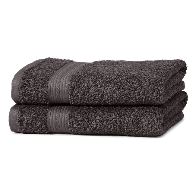 Amazon Basics AB Fade Resistant 100 Cotton Hand Towel - 50 x 100 cm - Black 2 