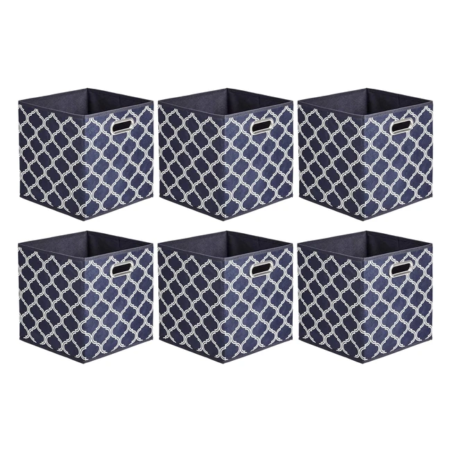 Amazon Basics Lot de 6 Cubes de Rangement Pliables en Tissu - Rf 123456 - Str