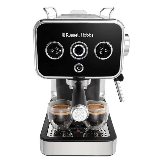 Russell Hobbs Espressomaschine Distinction Edelstahl Schwarz 15 Bar ESE Pads Aut