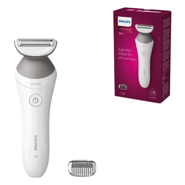 Philips Lady Shaver Series 6000 BRL12600 Cordless - Smooth Shave, Skin-Friendly, Anti-Slip Grip