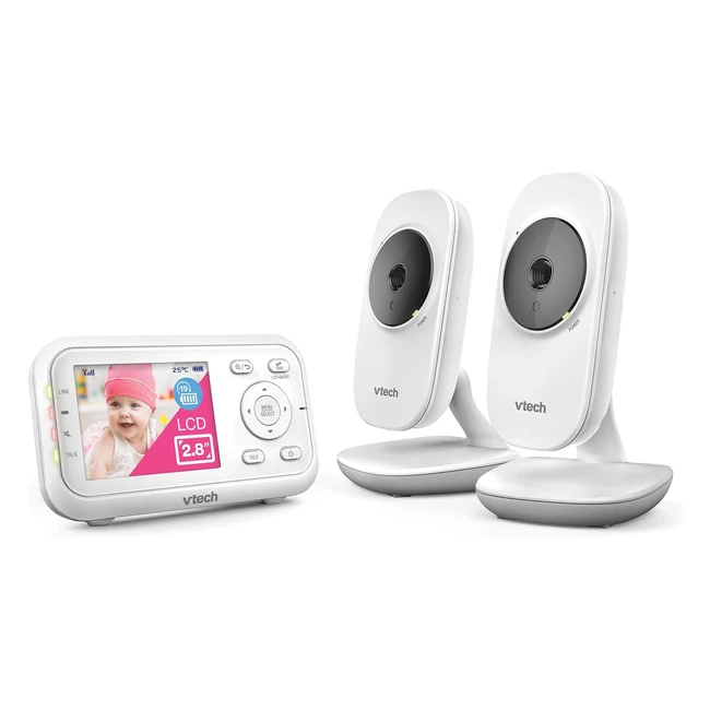 VTech VM32502 Video Baby Monitor 2 Cameras 300m Range 28LCD 19hr Streaming Night Vision