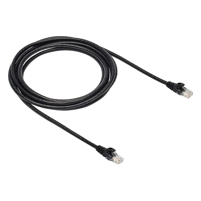 Amazon Basics RJ45 Cat 6 Ethernet Patch Cable 10ft 3m Black - High Speed Univer